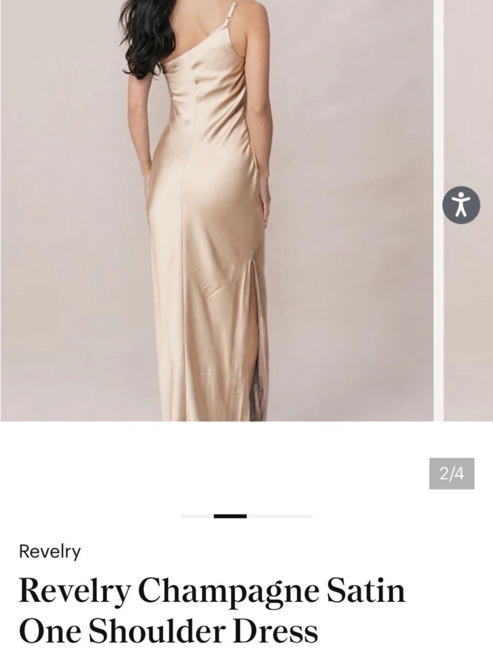 Revelry Soft Gold Satin One-Shoulder Gown